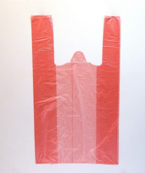 Красный полиэтиленовый пакет с ручками в Краснодаре - купить оптом от производителя ПК Котово Полимер